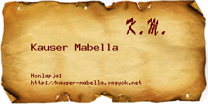 Kauser Mabella névjegykártya